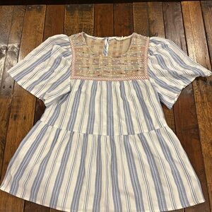 Entro Blue and White Striped Tunic